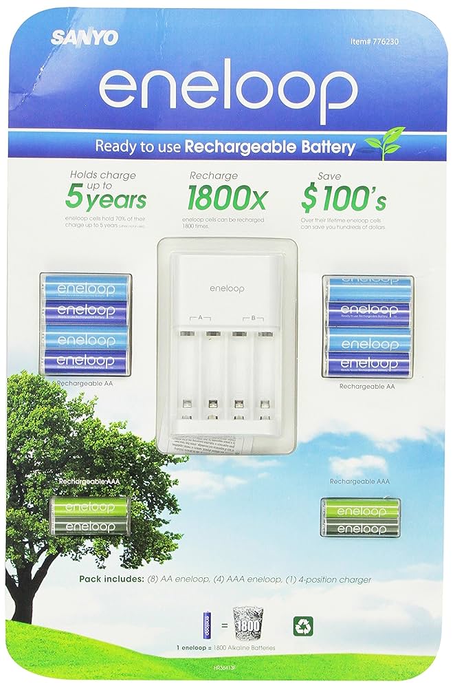 Amazon.com: Sanyo Eneloop Ni-MH Charger & Battery Pack (8x